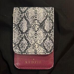Snake Print and Burgundy ID Holder